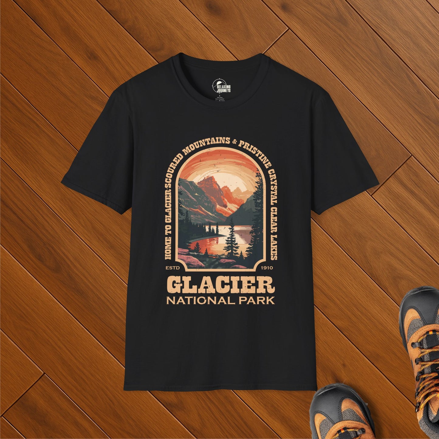 Glacier National Park Retro Arch T-Shirt