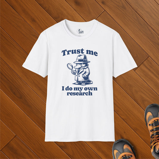 Platypus Retro Cartoon I do my own research Graphic T-Shirt