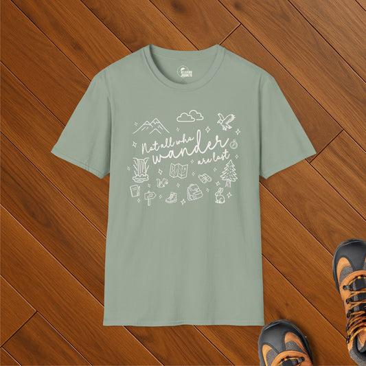 Not All Who Wander Doodle Art Shirt