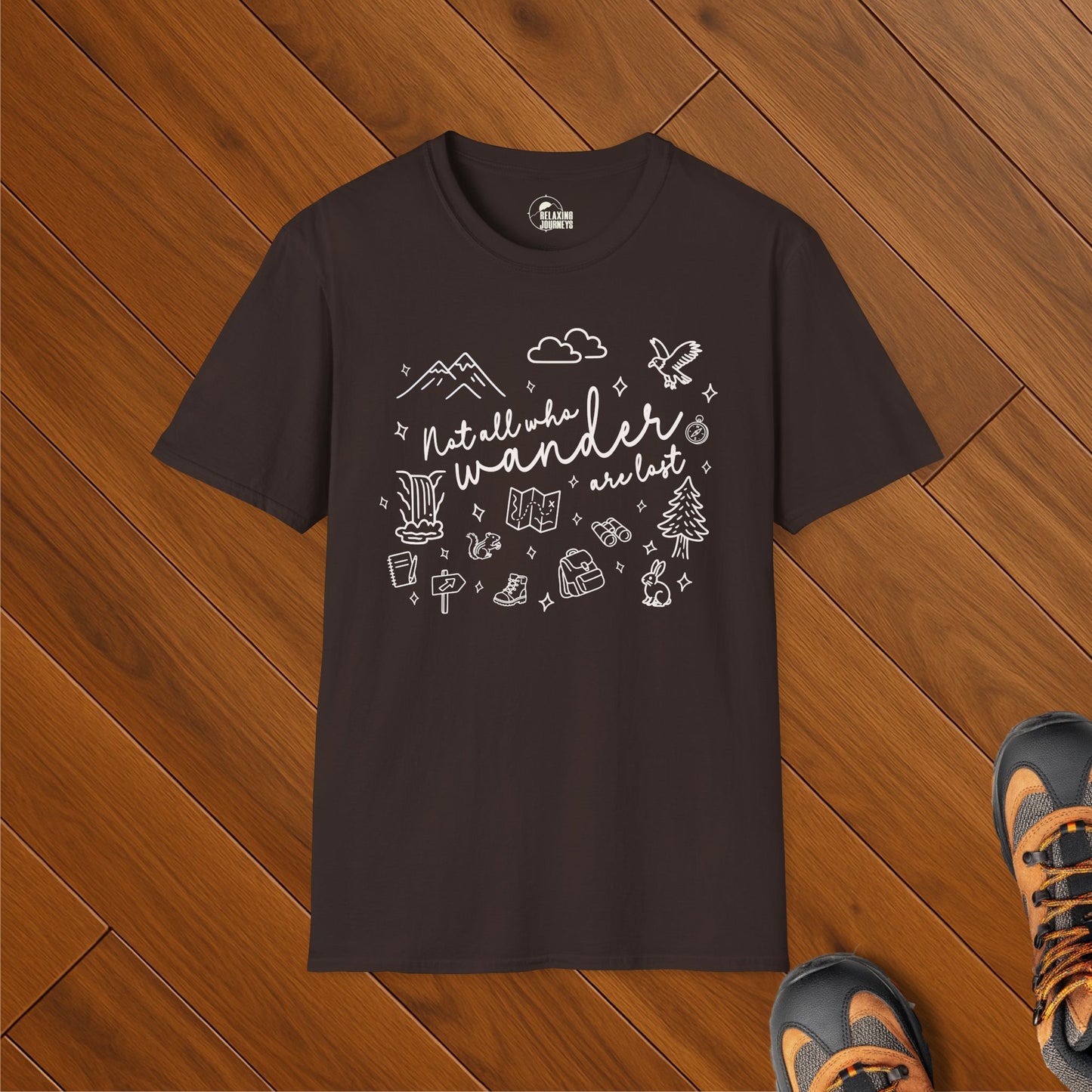 Not All Who Wander Doodle Art Shirt