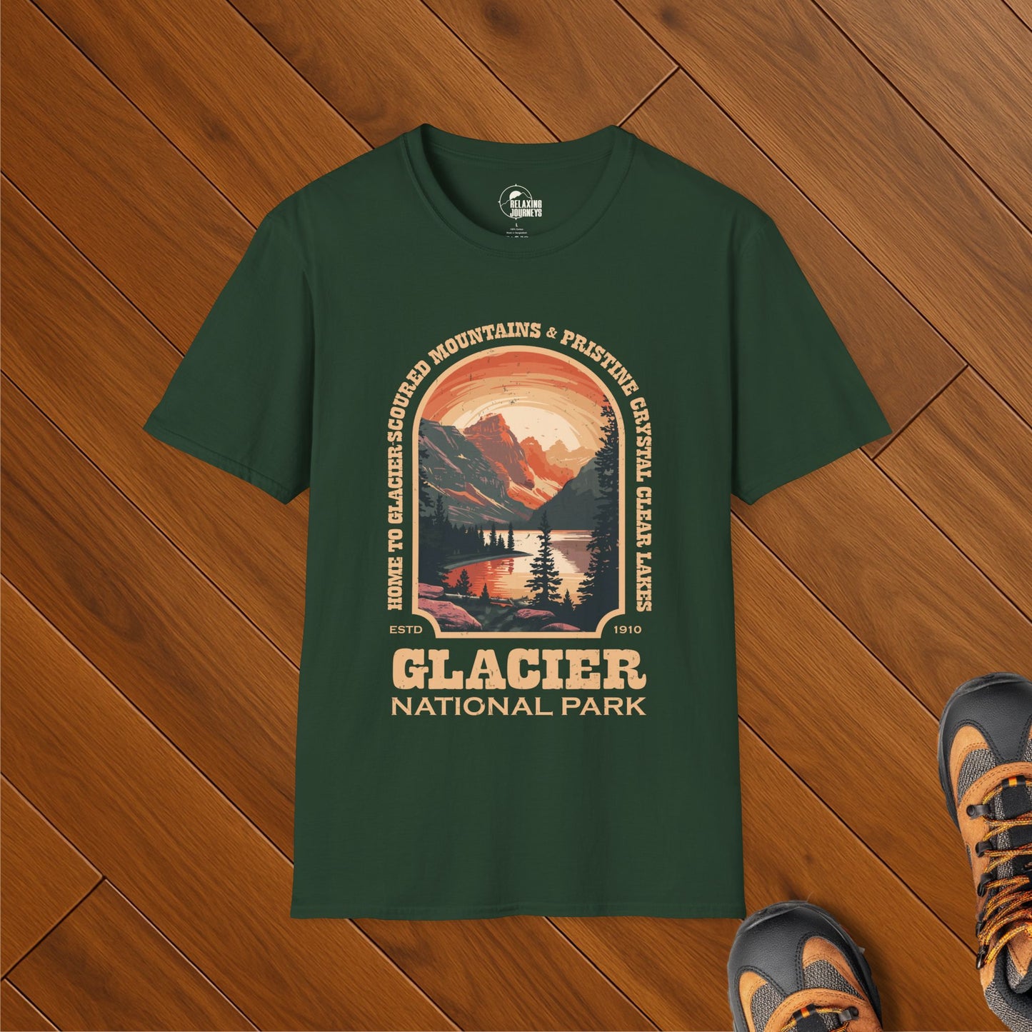 Glacier National Park Retro Arch T-Shirt