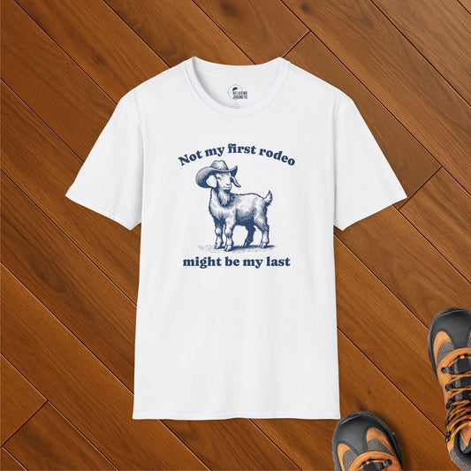 Old Goat Retro Cartoon First Last Rodeo Graphic T-Shirt