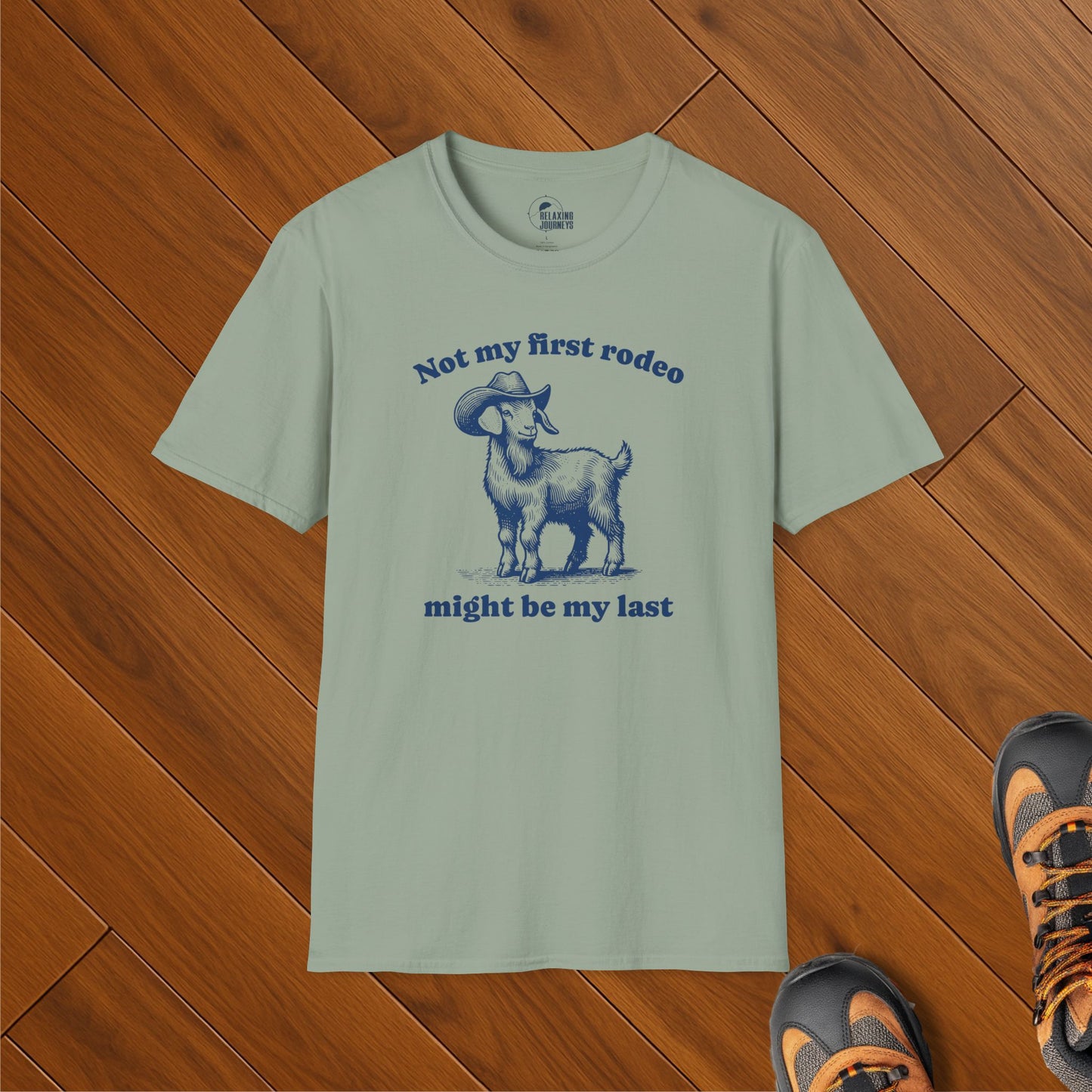 Old Goat Retro Cartoon First Last Rodeo Graphic T-Shirt