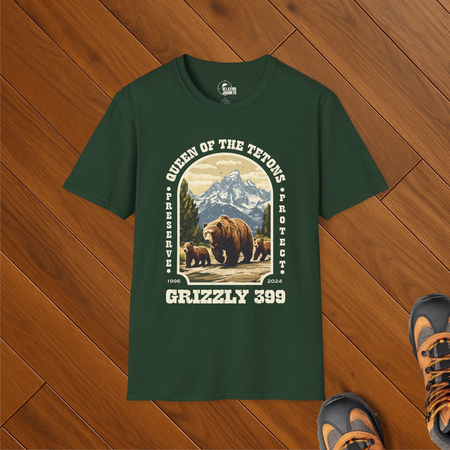 Grizzly 399 Grand Teton Retro Arch T-Shirt