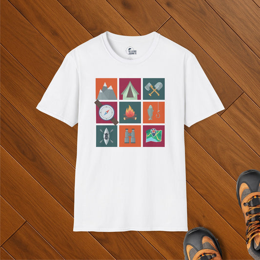 3 x 3 Camping Icon T-Shirt