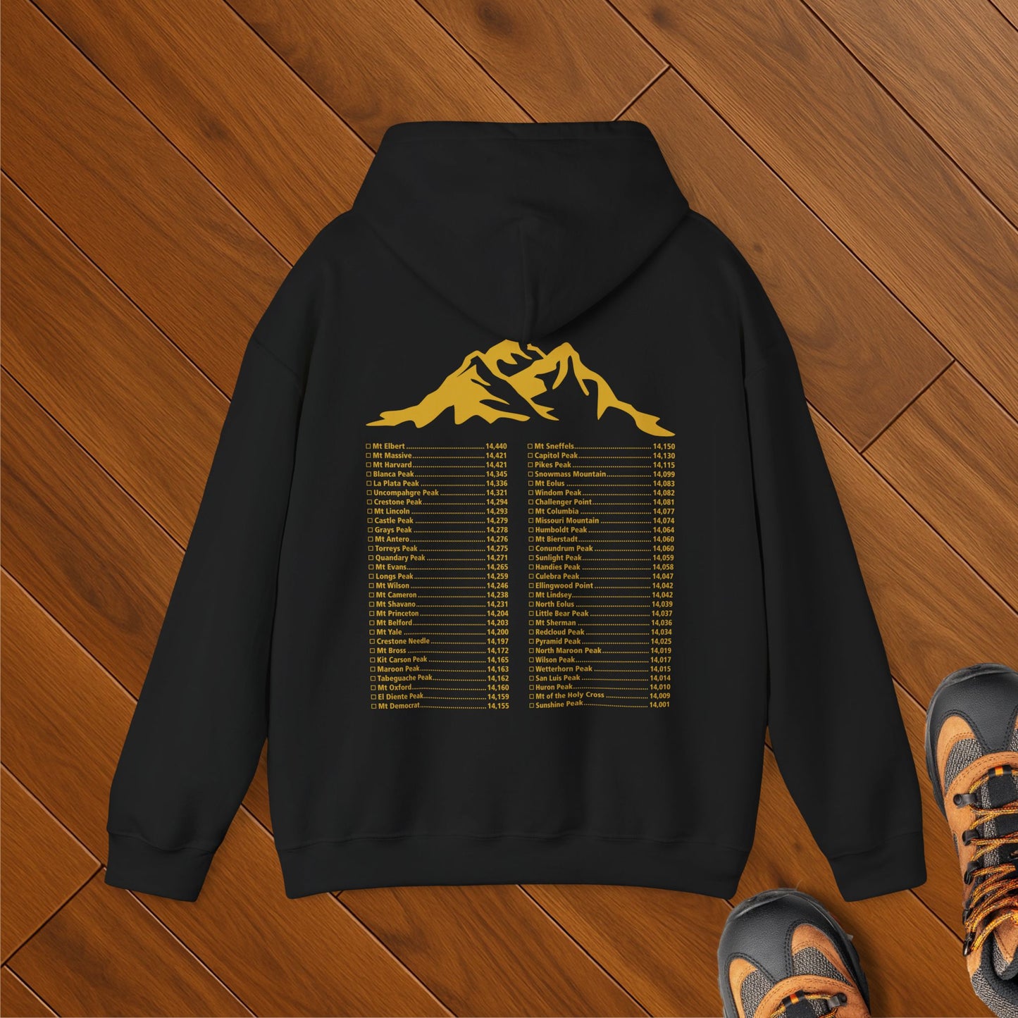 Colorado 14er Logo Checklist Hoodie