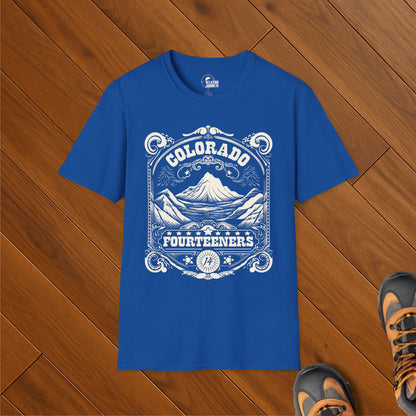 Colorado Fourteener Ornate Label T-Shirt