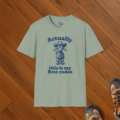 Baby Goat Retro Cartoon First Rodeo Graphic T-Shirt